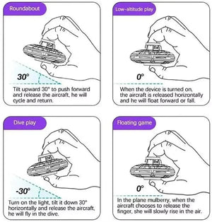 Planet Gates UFO Fingertip Gyroscope Sensing Toy, Fun Floating Luminous Gyroscope Stress Reducing Toy Children's Birthday Toy Gift