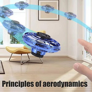 Planet Gates UFO Fingertip Gyroscope Sensing Toy, Fun Floating Luminous Gyroscope Stress Reducing Toy Children's Birthday Toy Gift