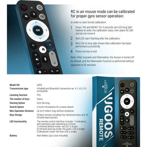 Planet Gates UGOOS UR02 BT Remote Control Voice Control Replacement for Ugoos TOX1 TOX3 TOX4 AM8 PRO AM6B PLUS X4 X4Q Cube Pro Extra TV Box