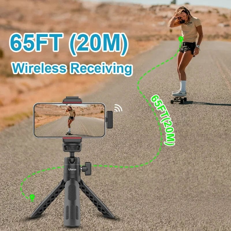 Planet Gates Ulanzi J12 Wireless Lavalier Microphone Lapel Microphones Set Short Video Recording Mini Mic For iPhone Android Live Broadcast