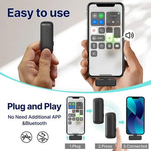 Planet Gates Ulanzi J12 Wireless Lavalier Microphone Lapel Microphones Set Short Video Recording Mini Mic For iPhone Android Live Broadcast