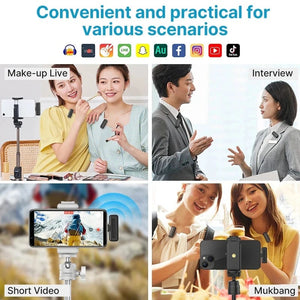 Planet Gates Ulanzi J12 Wireless Lavalier Microphone Lapel Microphones Set Short Video Recording Mini Mic For iPhone Android Live Broadcast