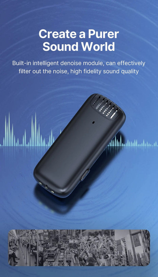 Planet Gates Ulanzi J12 Wireless Lavalier Microphone Lapel Microphones Set Short Video Recording Mini Mic For iPhone Android Live Broadcast
