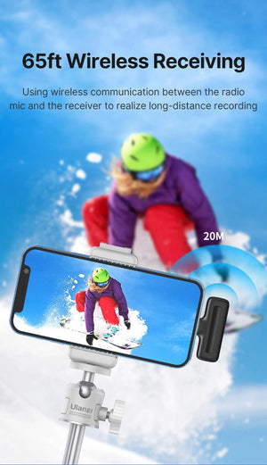 Planet Gates Ulanzi J12 Wireless Lavalier Microphone Lapel Microphones Set Short Video Recording Mini Mic For iPhone Android Live Broadcast