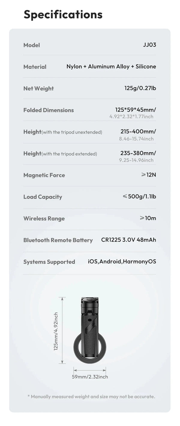Planet Gates Ulanzi JJ03 Magnetic Phone Tripod Wireless Phone Grip Selfie Stick Desktop Tripod for iPhone 16 15 14 13 Pro Pro Max