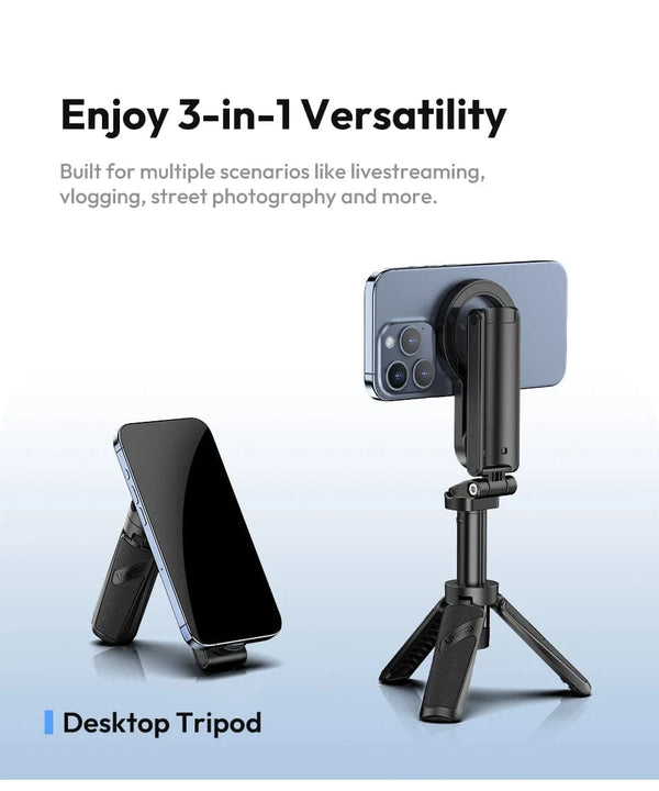 Planet Gates Ulanzi JJ03 Magnetic Phone Tripod Wireless Phone Grip Selfie Stick Desktop Tripod for iPhone 16 15 14 13 Pro Pro Max