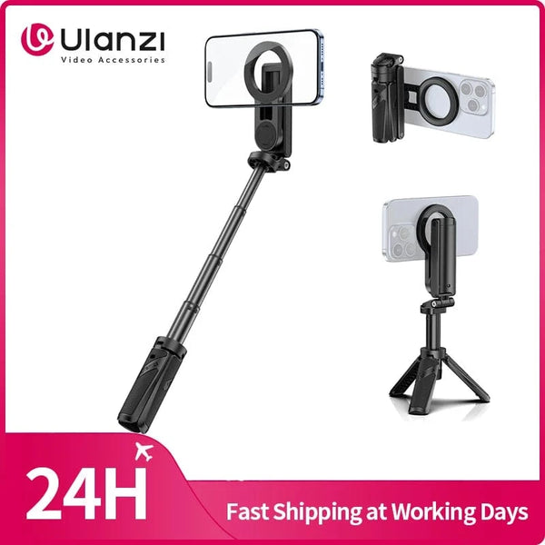 Planet Gates Ulanzi JJ03 Magnetic Phone Tripod Wireless Phone Grip Selfie Stick Desktop Tripod for iPhone 16 15 14 13 Pro Pro Max