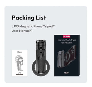 Planet Gates Ulanzi JJ03 Magnetic Phone Tripod Wireless Phone Grip Selfie Stick Desktop Tripod for iPhone 16 15 14 13 Pro Pro Max