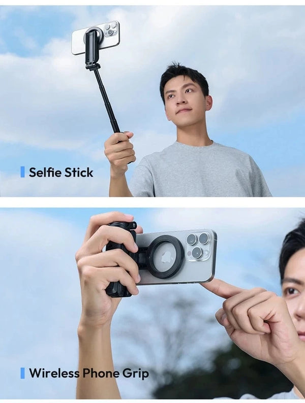 Planet Gates Ulanzi JJ03 Magnetic Selfie Stick Phone Tripod For iPhone 16 15 14 13 12 Pro Max Magsafe Smartphone Wireless Grip Desktop Stand