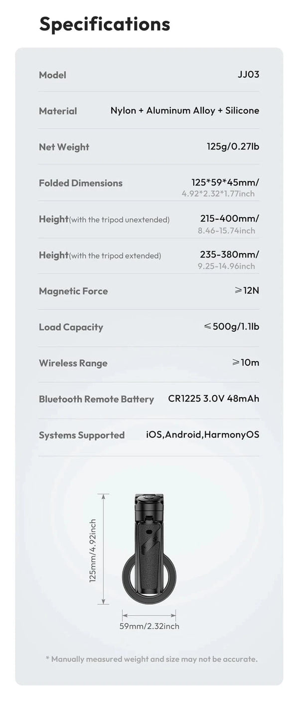 Planet Gates Ulanzi JJ03 Magnetic Selfie Stick Phone Tripod For iPhone 16 15 14 13 12 Pro Max Magsafe Smartphone Wireless Grip Desktop Stand