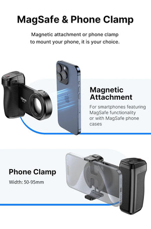 Planet Gates Ulanzi MA35 MagSafe Bluetooth Shutter Smartphone Camera Handle Grip Selfie Stablizer Vertical Horizontal Shooting for Phone