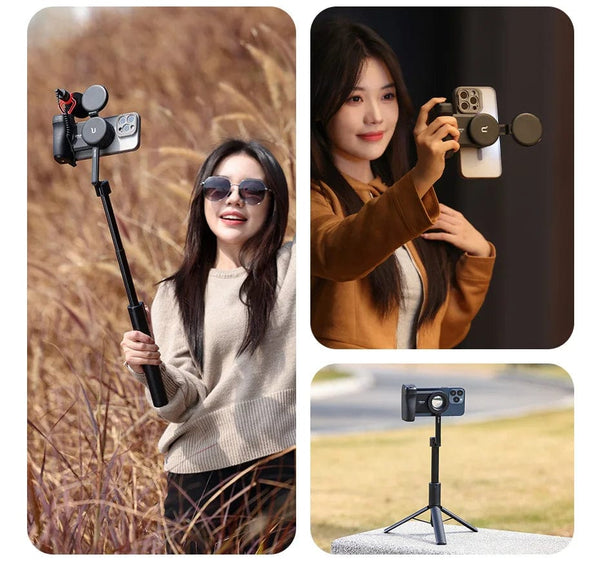 Planet Gates Ulanzi MA35 MagSafe Bluetooth Shutter Smartphone Camera Handle Grip Selfie Stablizer Vertical Horizontal Shooting for Phone
