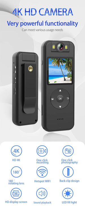 Planet Gates Ultra HD 4K Mini Camera WiFi Portable Small Digital Video Recorder Police BodyCam Infrared Night Vision Miniature Camcorder