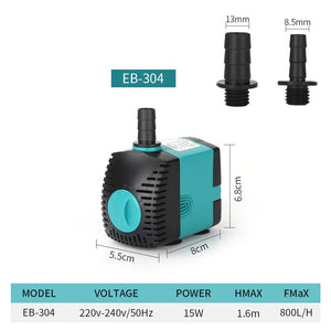 Planet Gates Ultra-Quiet 3-60W Submersible Water Fountain Pump Filter Fish Pond Aquarium Water Pump Tank Fountain EU US 220V-240V