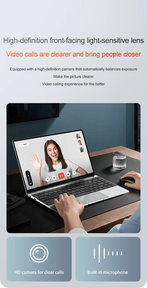Planet Gates Ultra Slim Laptop 14.1" 16GB RAM 2TB SSD Intel N3700 Notebook Gamer  1920*1080  Display Office Study Computer PC Windows 11 Pro