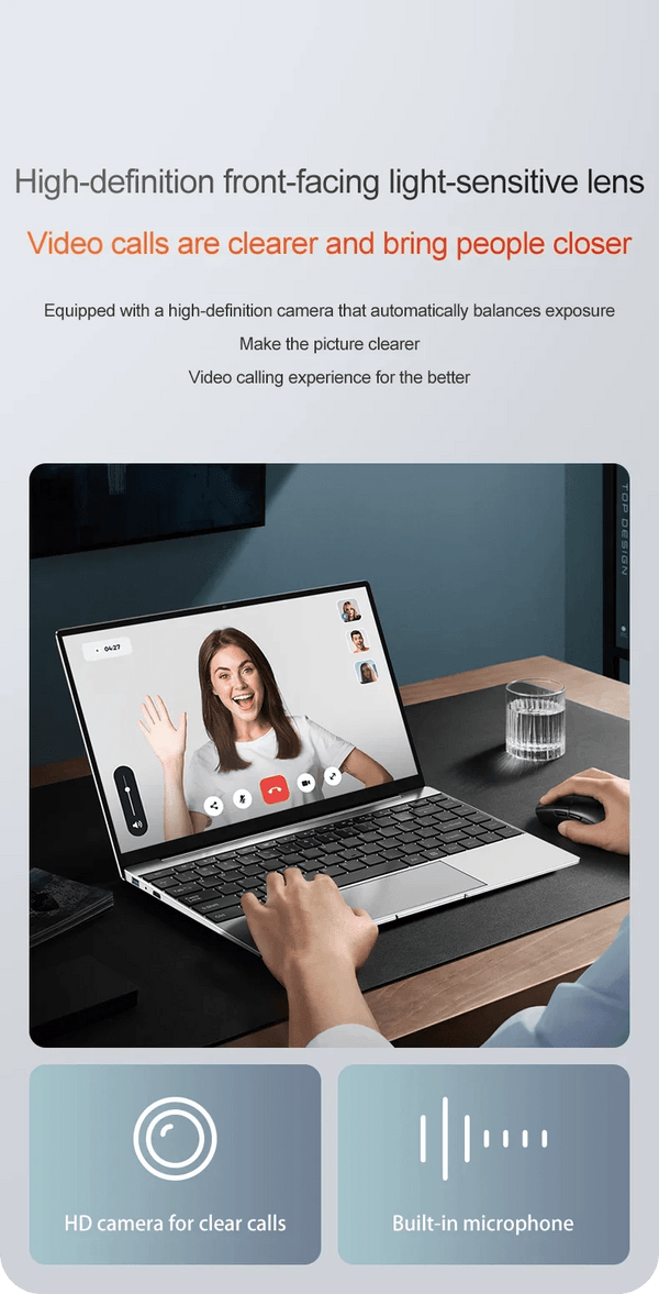 Planet Gates Ultra Slim Laptop 14.1" 16GB RAM 2TB SSD Intel N3700 Notebook Gamer  1920*1080  Display Office Study Computer PC Windows 11 Pro