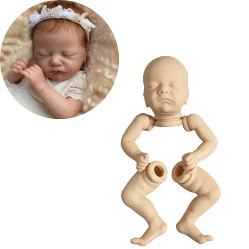 Planet Gates Unfinished Doll Kit 17 Inch Unpainted Vinyl Reborn Doll Charlotte Mold Parts Newborn Doll Kit Unassembled Doll Accessories With Cloth Body