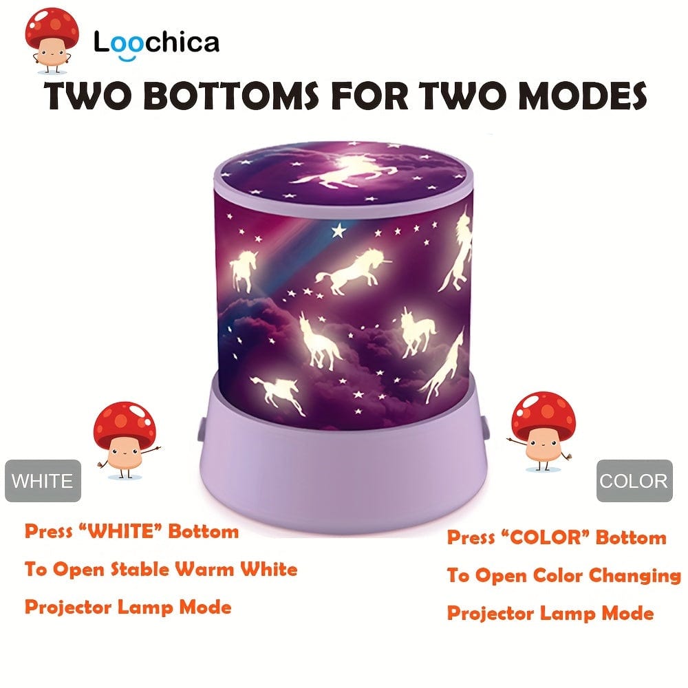 Planet Gates Unicorn Kids Projector Night Lights for Bedroom Decor, Battery Operated Unicorn Light Projector, Romantic Color Changing Night Lighting Lamp, Fun Gifts for 1-4-6-14 Year Old Girls and Boys Easter Gift