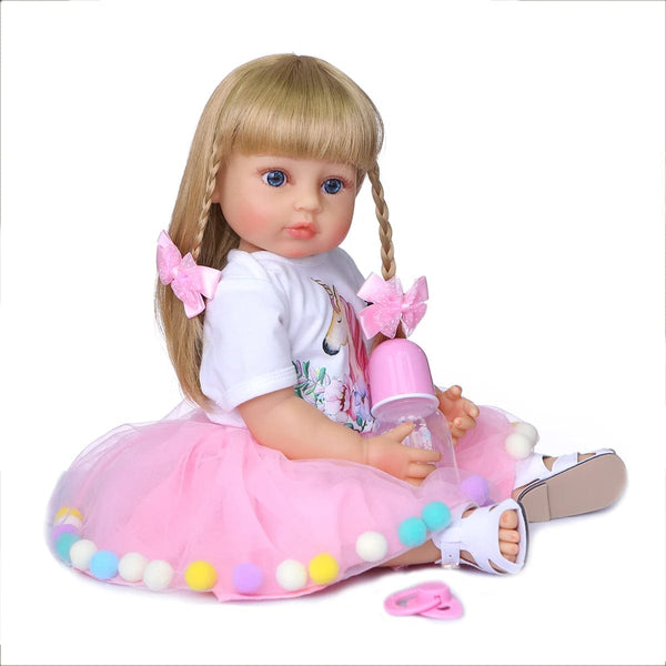Planet Gates Unicorn T-shirt NPK 50CM Full Body Soft Silicone Popular Sweet Face Reborn Toddler Baby Girl Doll Birthday Christmas Gift High Quality Doll