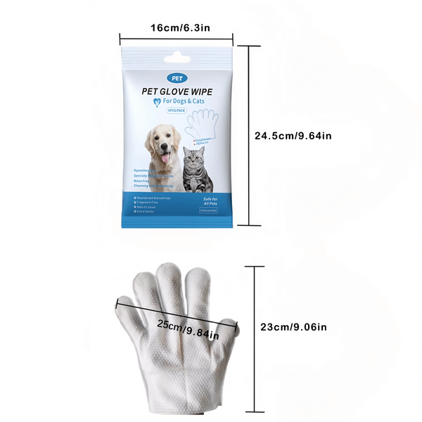 Planet Gates United States 4 packs of 24 pieces，Pet gloves wet wipes - Special disposable cleaning wet wipes for pets, gentle and non-irritating