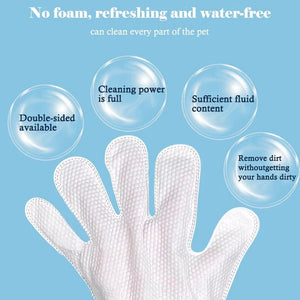 Planet Gates United States 4 packs of 24 pieces，Pet gloves wet wipes - Special disposable cleaning wet wipes for pets, gentle and non-irritating