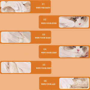 Planet Gates United States 4 packs of 24 pieces，Pet gloves wet wipes - Special disposable cleaning wet wipes for pets, gentle and non-irritating