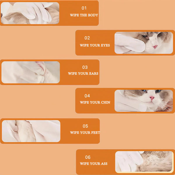 Planet Gates United States 4 packs of 24 pieces，Pet gloves wet wipes - Special disposable cleaning wet wipes for pets, gentle and non-irritating