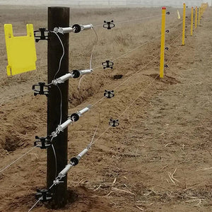 Planet Gates United States 50Pcs Electric Fence Offset Ring Insulator Wood Post Fencing Screw Timber Tape Wire Insulators Safe Garden Buildings Accessory