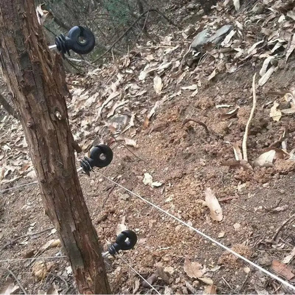 Planet Gates United States 50Pcs Electric Fence Offset Ring Insulator Wood Post Fencing Screw Timber Tape Wire Insulators Safe Garden Buildings Accessory