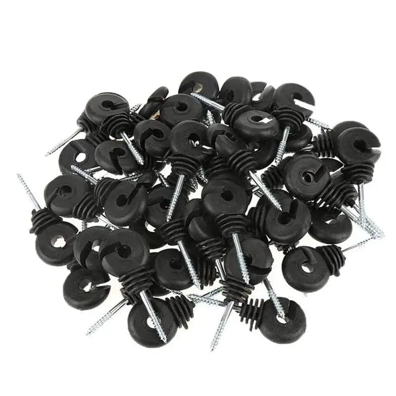 Planet Gates United States 50Pcs Electric Fence Offset Ring Insulator Wood Post Fencing Screw Timber Tape Wire Insulators Safe Garden Buildings Accessory