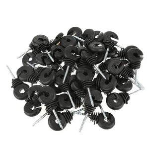 Planet Gates United States 50Pcs Electric Fence Offset Ring Insulator Wood Post Fencing Screw Timber Tape Wire Insulators Safe Garden Buildings Accessory
