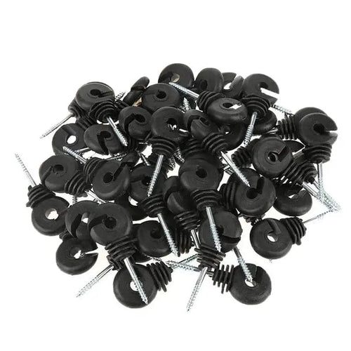 Planet Gates United States 50Pcs Electric Fence Offset Ring Insulator Wood Post Fencing Screw Timber Tape Wire Insulators Safe Garden Buildings Accessory