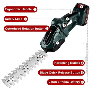 Planet Gates United States / Green-NO Battery NEWBENY 2 IN 1 Handheld Electric Hedge Trimmer Garden Tool 24V Cordless Rechargeable Household Shrub Weeding Pruning Lawn Mower