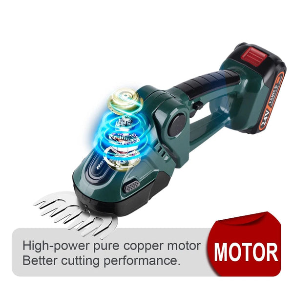 Planet Gates United States / Green-NO Battery NEWBENY 2 IN 1 Handheld Electric Hedge Trimmer Garden Tool 24V Cordless Rechargeable Household Shrub Weeding Pruning Lawn Mower