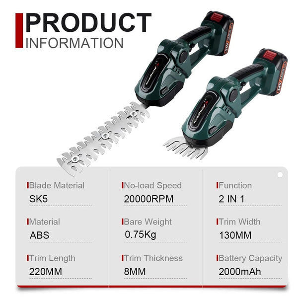 Planet Gates United States / Green-NO Battery NEWBENY 2 IN 1 Handheld Electric Hedge Trimmer Garden Tool 24V Cordless Rechargeable Household Shrub Weeding Pruning Lawn Mower