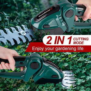 Planet Gates United States / Green-NO Battery NEWBENY 2 IN 1 Handheld Electric Hedge Trimmer Garden Tool 24V Cordless Rechargeable Household Shrub Weeding Pruning Lawn Mower