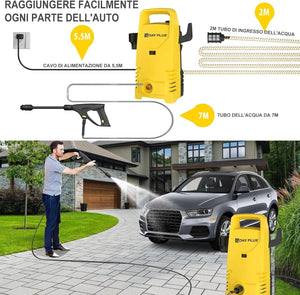 Planet Gates United States Home& Garden High Pressure Washer,3-IN-1 Power Jet Nozzle,High Power Portable Electric Jet Washer for Patio Car Driveway &Garden