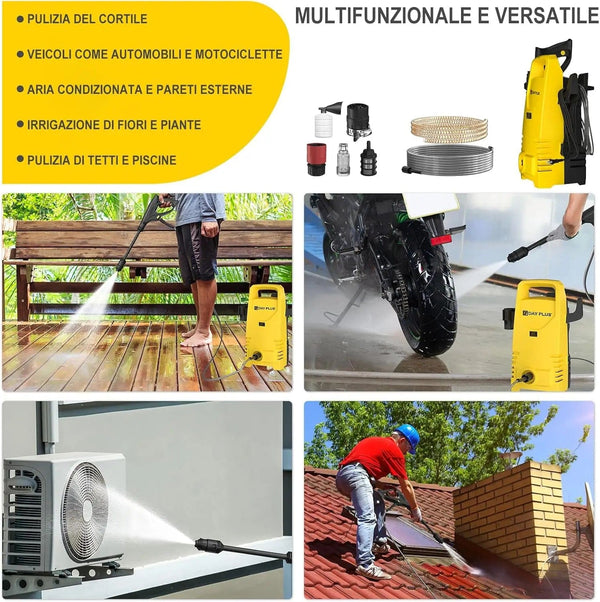 Planet Gates United States Home& Garden High Pressure Washer,3-IN-1 Power Jet Nozzle,High Power Portable Electric Jet Washer for Patio Car Driveway &Garden