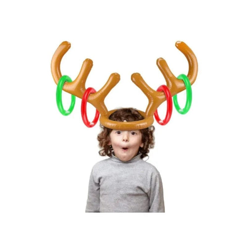 Planet Gates United States / Style B Set Christmas Game Inflatable Funny Reindeer Antler Hat Ring Toss Toys Christmas New Year Children Gift Inflated Party Games Toys