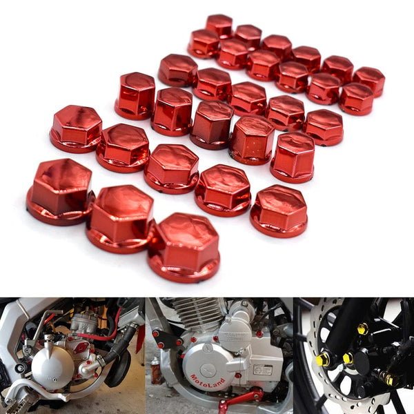 Planet Gates Universal 30PCS motorcycle modeling plating nut decorative screw cap For Yamaha FZ1 FAZER FZ6 FZ6R FZ8 XJ6 MT01 MT03 MT-07 MT-09