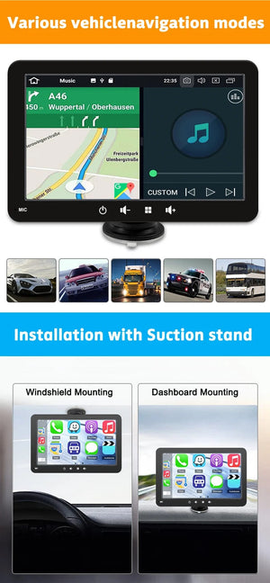 Planet Gates Universal 7 Inch Car Radio Multimedia Video Player Wireless Carplay Android Auto Touch Screen Bluetooth Car Intelligent Systems