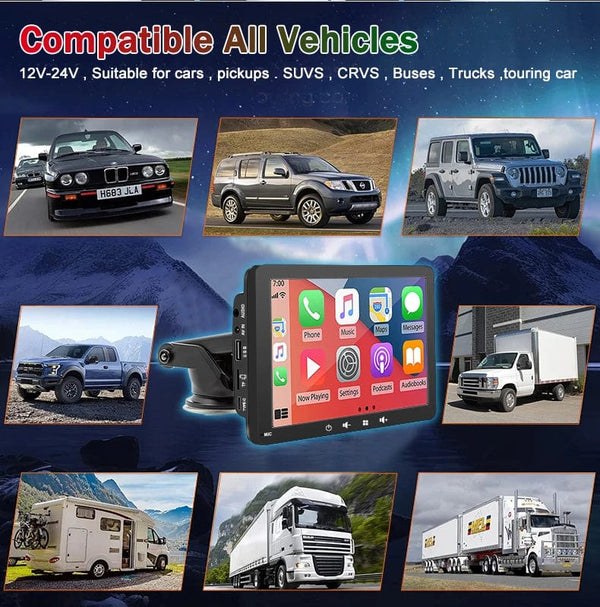 Planet Gates Universal 7 Inch Car Radio Multimedia Video Player Wireless Carplay Android Auto Touch Screen Bluetooth Car Intelligent Systems