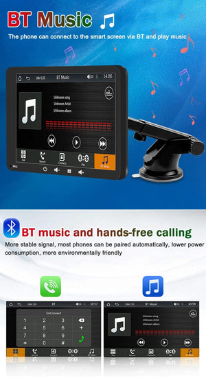 Planet Gates Universal 7 Inch Car Radio Multimedia Video Player Wireless Carplay Android Auto Touch Screen Bluetooth Car Intelligent Systems