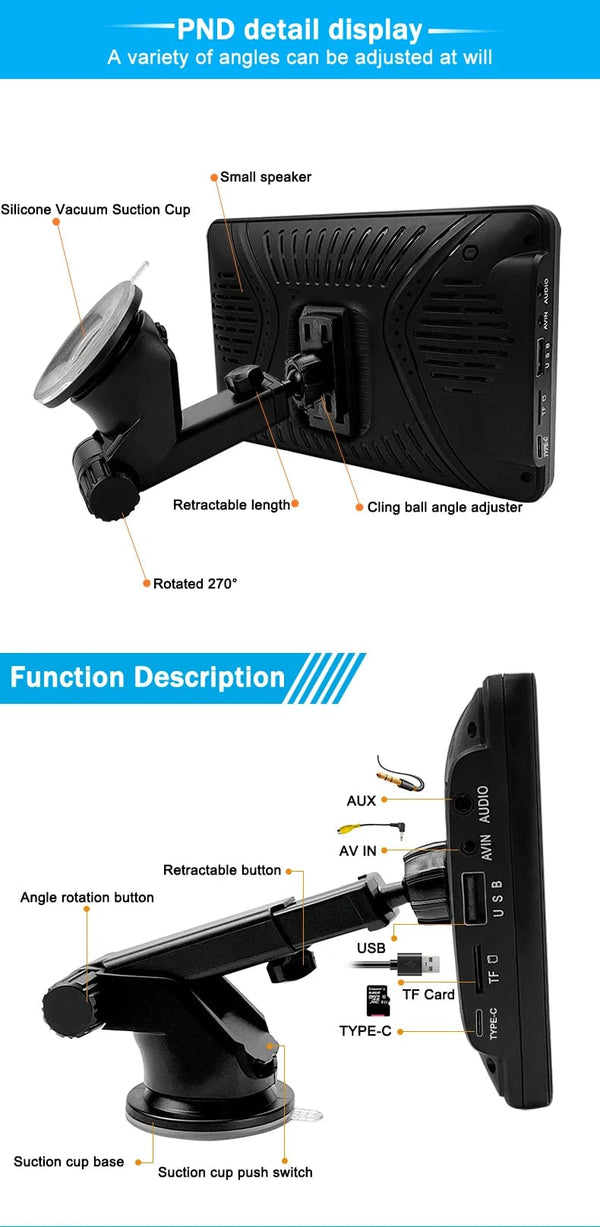 Planet Gates Universal 7 Inch Car Radio Multimedia Video Player Wireless Carplay Android Auto Touch Screen Bluetooth Car Intelligent Systems