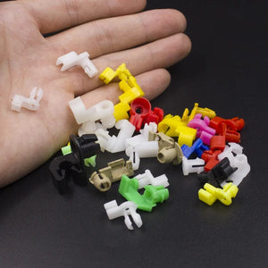 Planet Gates Universal Auto Door Lock Rod Clip Driver Side Handle Retainer fits 3mm 4mm Hole Plastic Rivet Fasteners Retainers Car Wire Clip