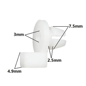 Planet Gates Universal Auto Door Lock Rod Clip Driver Side Handle Retainer fits 3mm 4mm Hole Plastic Rivet Fasteners Retainers Car Wire Clip