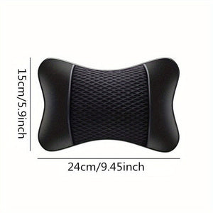 Planet Gates Universal Car Headrest PU Leather Mesh Breathable Neck Pillow, Soft Comfortable Seat Rest Cushion, Auto Accessories Decorations