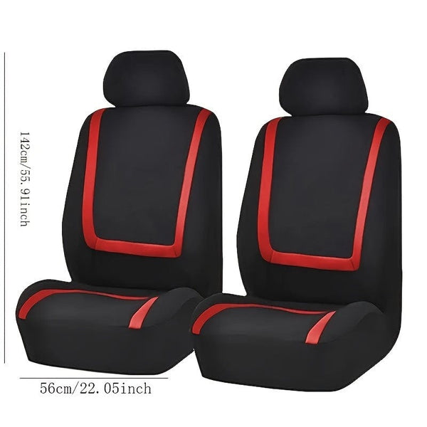 Planet Gates Universal Fit Car Seat Covers For Front Driver And Passenger Seats, High-Quality Fabric, Protective Auto Chair Slipcovers With Accent Stripes, Easy To Install, Durable Vehicle Interior Enhancements