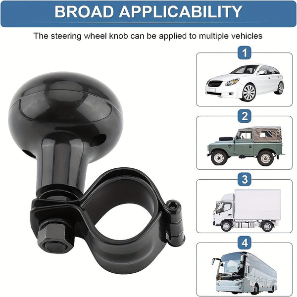 Planet Gates Universal Heavy-duty Steering Wheel Knob In Black Color, Suitable For Most Steering Wheels