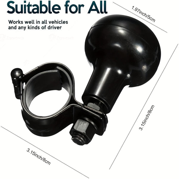 Planet Gates Universal Heavy-duty Steering Wheel Knob In Black Color, Suitable For Most Steering Wheels